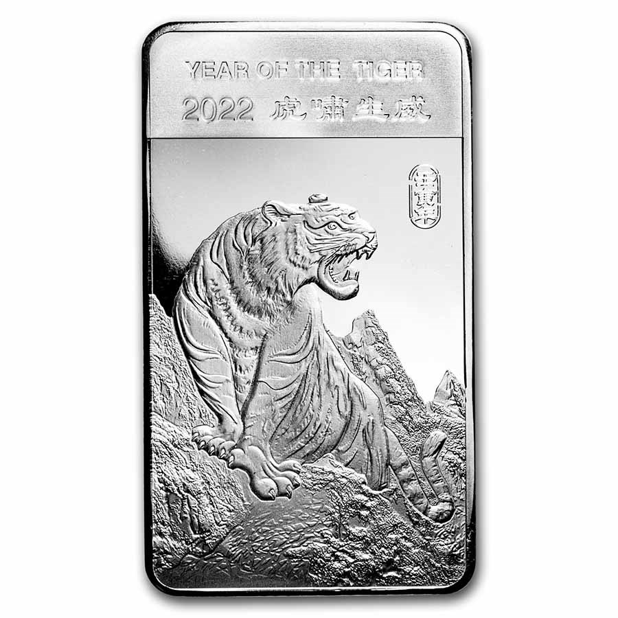 10 oz Silver Bar - APMEX (2022 Year of the Tiger)