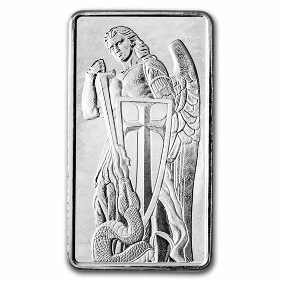 10 oz Silver Bar - Archangel Michael - Scottsdale Mint