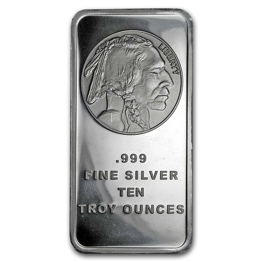 10 oz Silver Bar - Buffalo