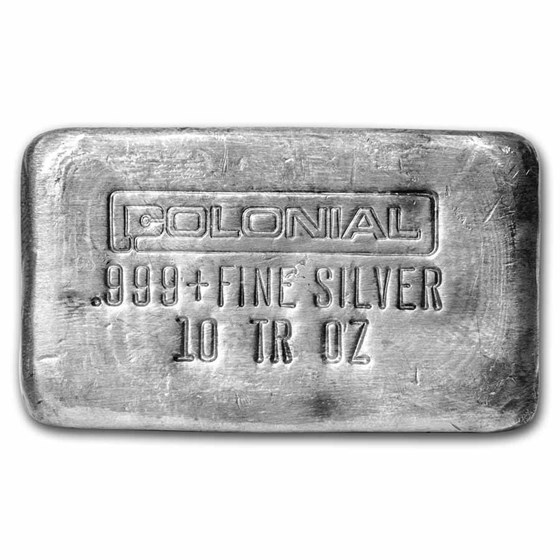 10 oz Silver Bar - Colonial Refining (Poured) 10 oz Silver Bar - Colonial Refining (Poured)