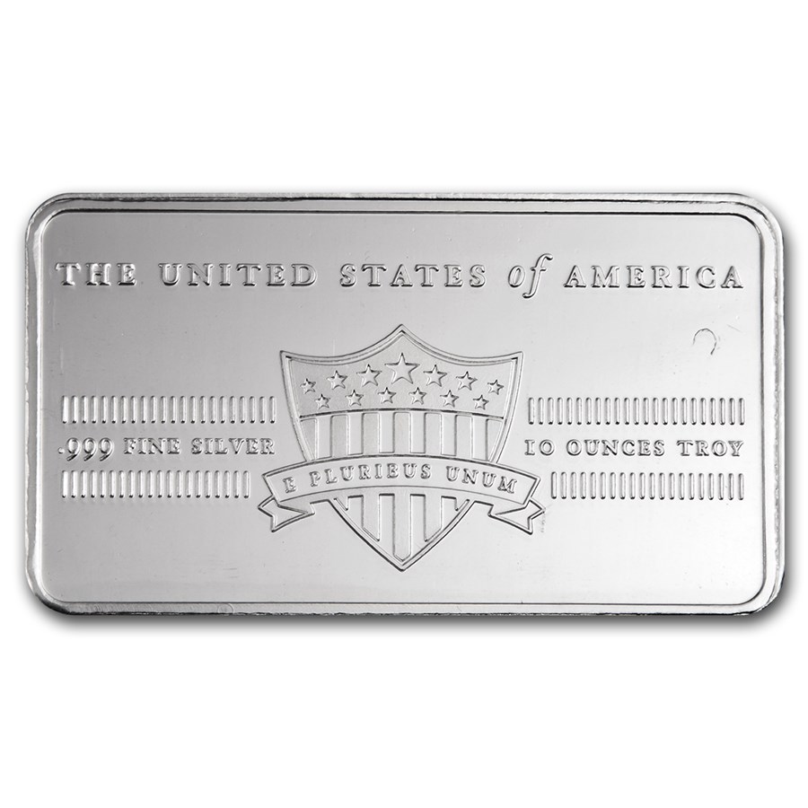 10 oz Silver Bar - E Pluribus Unum/Shield