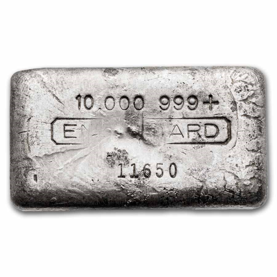 10 oz Silver Bar - Engelhard (3rd Series, Cast Poured)