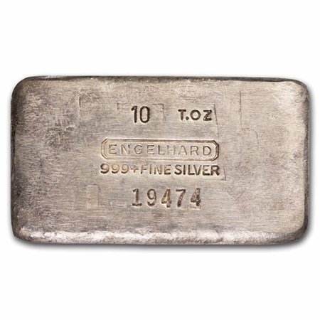 Buy 10 oz Silver Engelhard Bar (5 Digit Serial) | APMEX