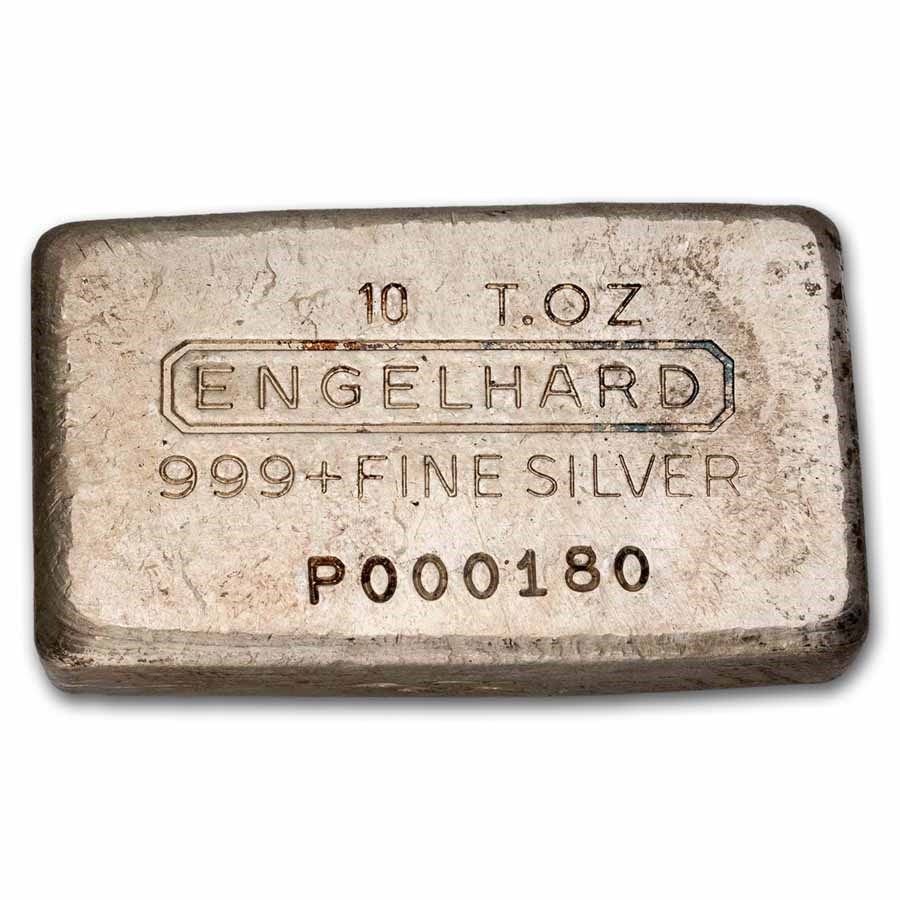 10 oz Silver Bar - Engelhard (6th Gen, "P" Prefix, P000180)