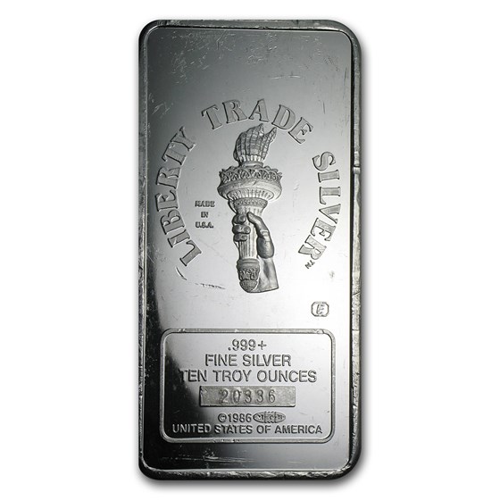 10 oz Silver Bar - Engelhard (Statue of Liberty, MTB) 10 oz Silver Bar - Engelhard (Statue of Liberty, MTB)