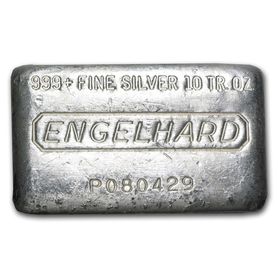 10 oz Silver Bar - Engelhard (Wide, Poured, 10th Series-P) 10 oz Silver Bar - Engelhard (Wide, Poured, 10th Series-P)