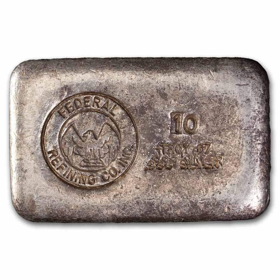 10 oz Silver Bar - Federal Refining Co. Inc. (Horizontal)