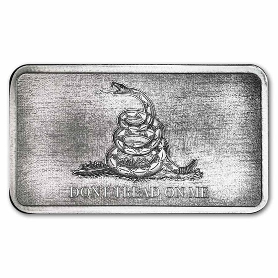 10 oz Silver Bar - Gadsden Flag (Don't Tread On Me)