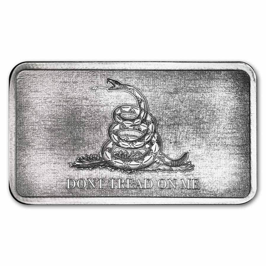 10 oz Silver Bar - Gadsden Flag (Don't Tread On Me)