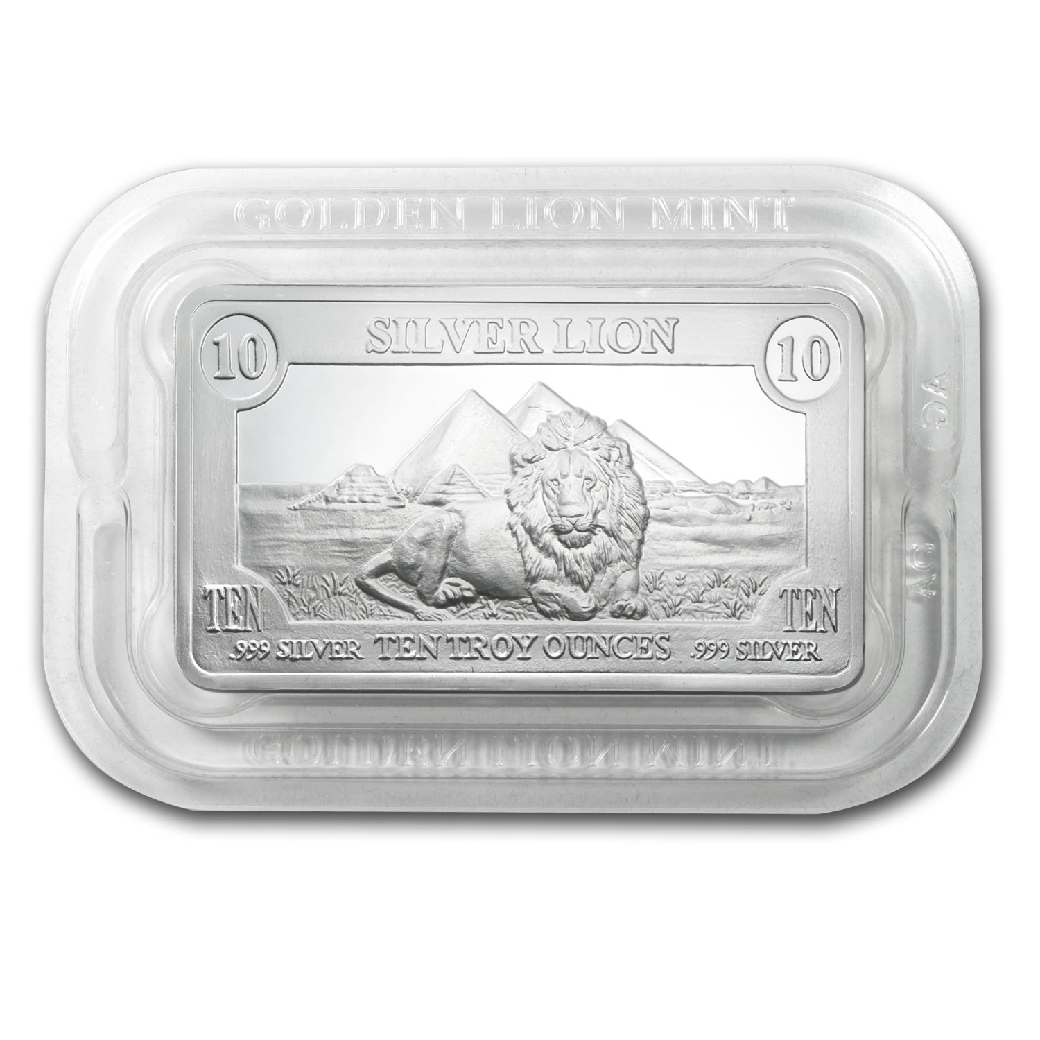 Buy 10 oz Silver Bar - Golden Lion Mint | APMEX