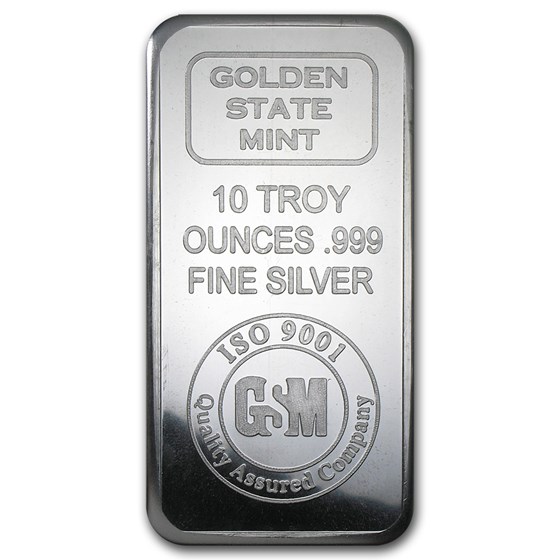 10 oz Silver Bar - Golden State Mint (ISO) 10 oz Silver Bar - Golden State Mint (ISO)