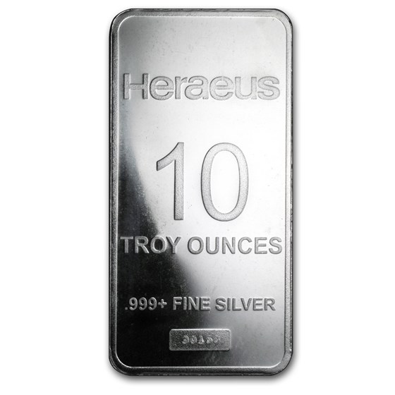 10 oz Silver Bar - Heraeus (Pressed) 10 oz Silver Bar - Heraeus (Pressed)