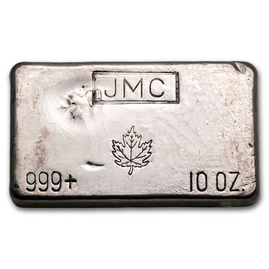 Buy 10 oz Silver Bar - Johnson Matthey Canada (Poured, Maple