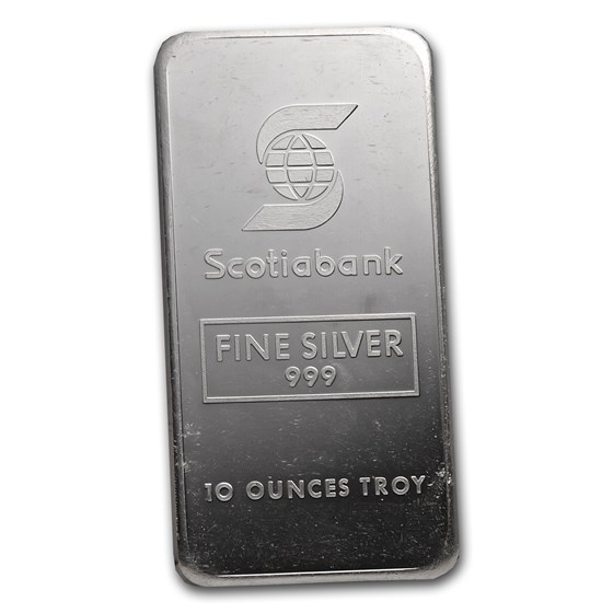 10 oz Silver Bar - Johnson Matthey (Made for Scotiabank) 10 oz Silver Bar - Johnson Matthey (Made for Scotiabank)