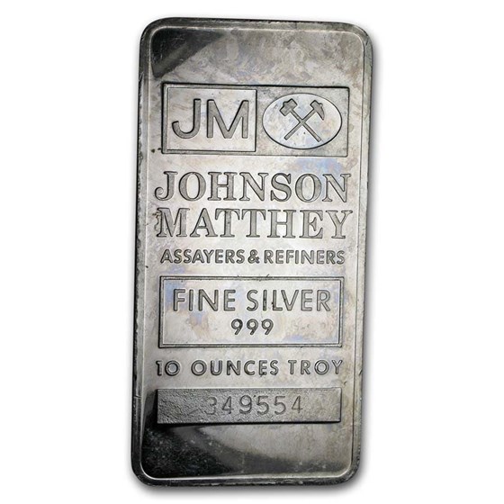 10 oz Silver Bar - Johnson Matthey (Scruffy)