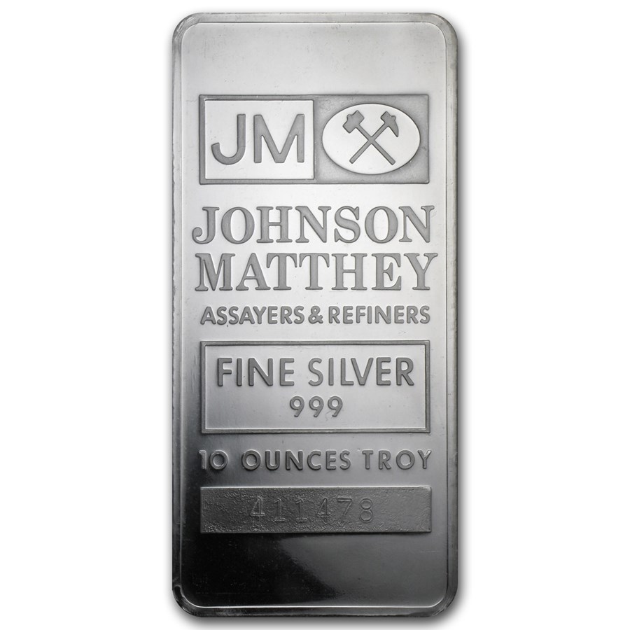 10 oz Silver Bar - Johnson Matthey (Sealed)