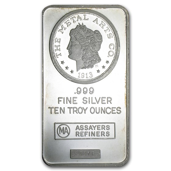 10 oz Silver Bar - Morgan (Metal Arts Co.) 10 oz Silver Bar - Morgan (Metal Arts Co.)