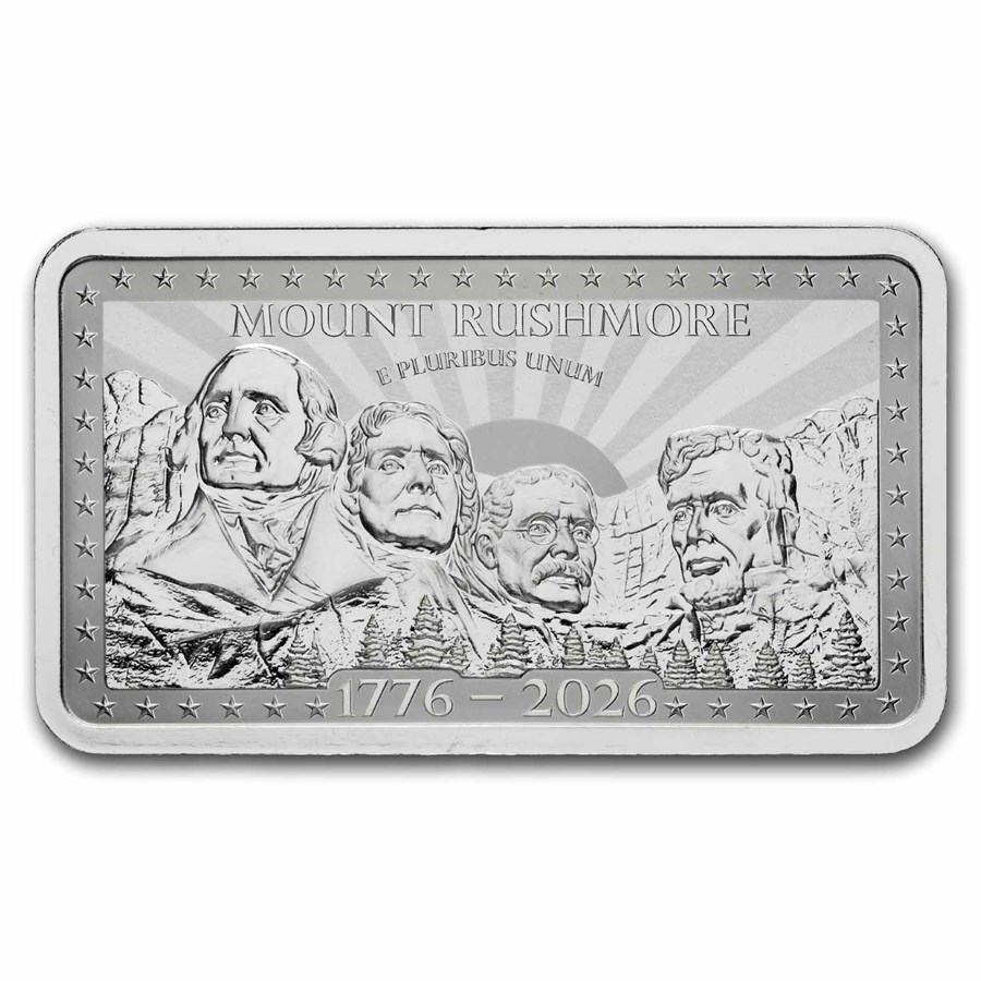 10 oz Silver Bar - Mount Rushmore (America's 250th)