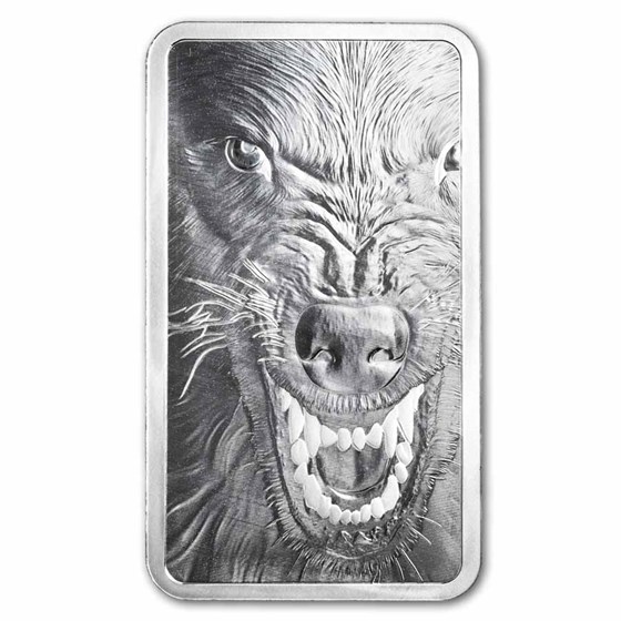 10 oz Silver Bar - PAMP Suisse Into the Wild - Wolf