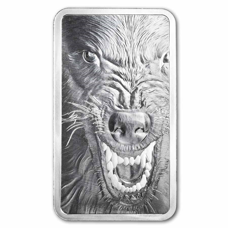 10 oz Silver Bar - PAMP Suisse Into the Wild - Wolf
