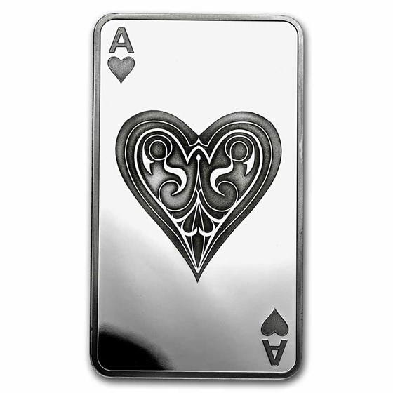 10 oz Silver Bar - Playing Cards (Secondary Market, Random Suits) 10 oz Silver Bar - Playing Cards (Secondary Market, Random Suits)