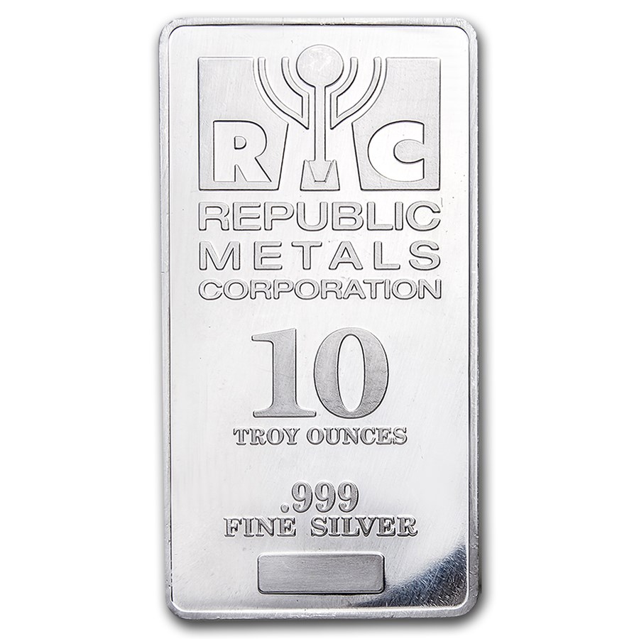 10 oz Silver Bar - Republic Metals Corp. (RMC)