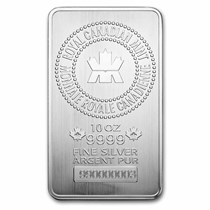 10 Oz Silver Bar Royal Canadian Mint 9999 Fine New Style Silver Bar Apmex