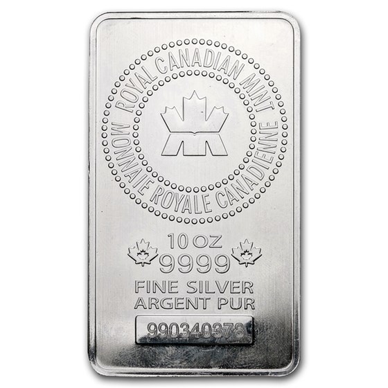 10 oz Silver Bar - Royal Canadian Mint (Secondary Market) 10 oz Silver Bar - Royal Canadian Mint (Secondary Market)