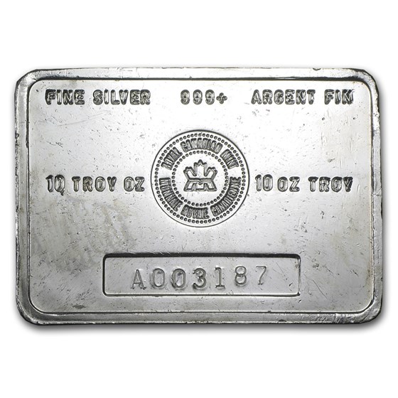10 oz Silver Bar - Royal Canadian Mint (Vintage)