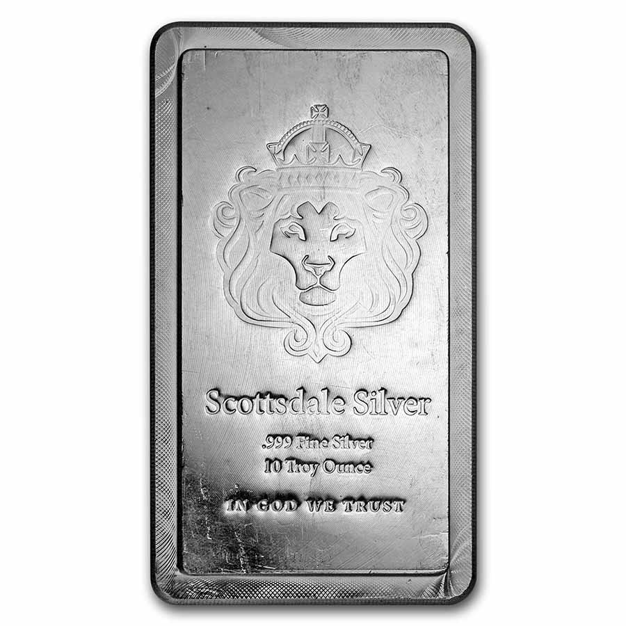 10 oz Silver Bar - Scottsdale Mint (Stackable)