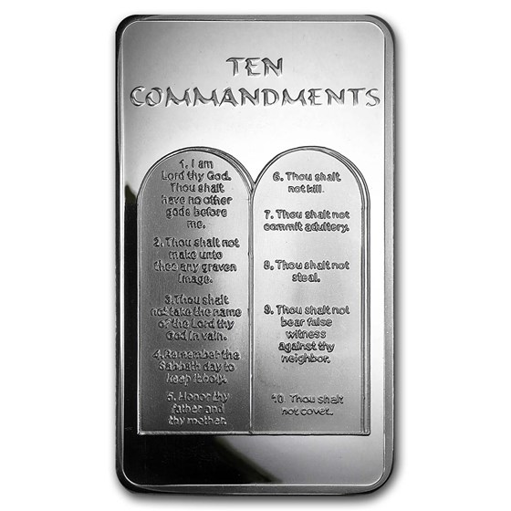 10 oz Silver Bar - Ten Commandments 10 oz Silver Bar - Ten Commandments