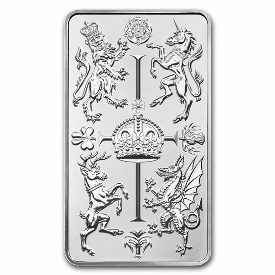 10 oz Silver Bar - The Royal Mint Celebration Bar 10 oz Silver Bar - The Royal Mint Celebration Bar