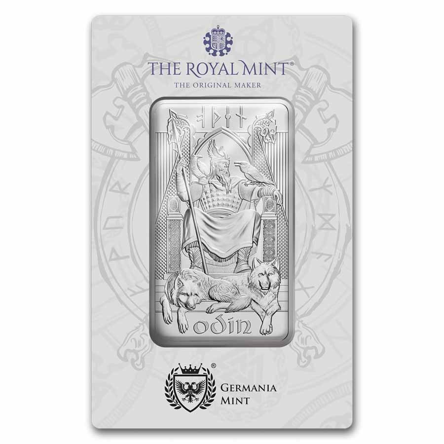 10 oz Silver Bar - The Royal Mint & Germania Mint Norse Gods:Odin