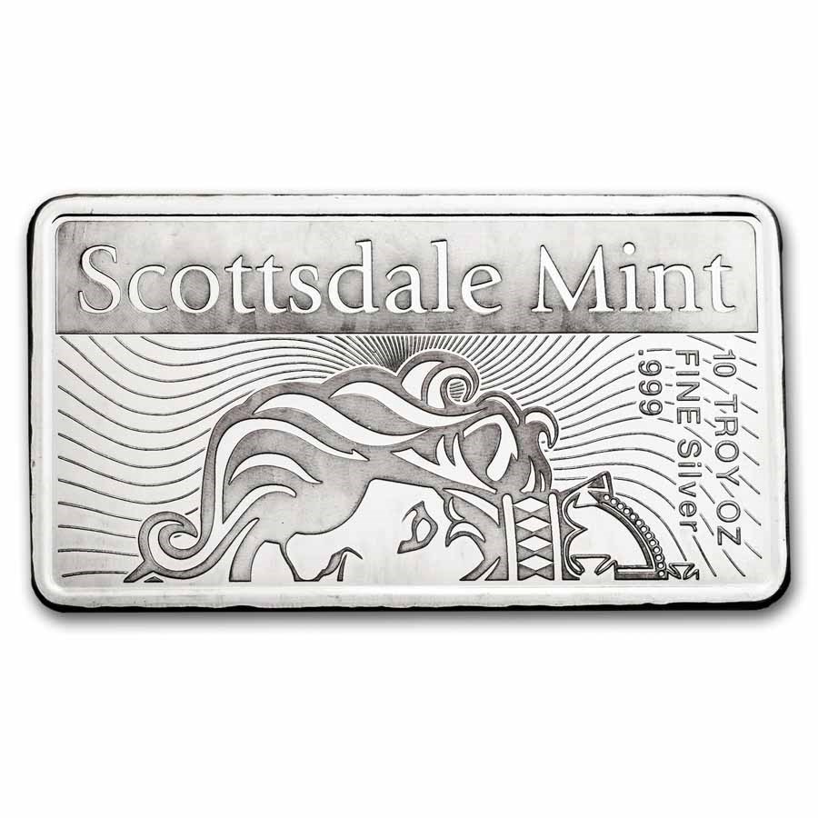 10 oz Silver Bar - The Vortex - Scottsdale Mint