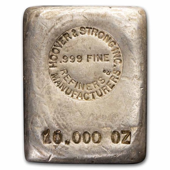 10 oz Silver Bar - Vintage Hoover & Strong (OZ Stamp) 10 oz Silver Bar - Vintage Hoover & Strong (OZ Stamp)