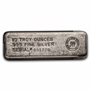 10 oz Silver Bar - Vintage JW Denver Gold & Silver Exchange