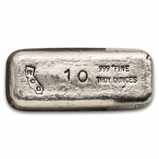 10 oz Silver Bar - Vintage Riverside Coin & Gold (RCG)