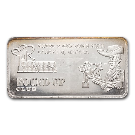 10 oz Silver Bar - Vintage Silver Pioneer Club 10 oz Silver Bar - Vintage Silver Pioneer Club