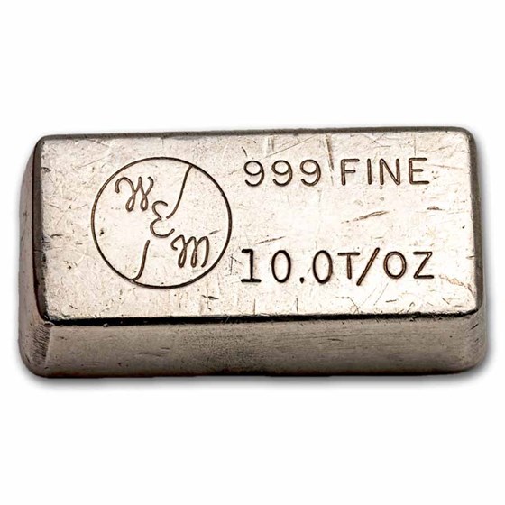 10 oz Silver Bar - Vintage W&M Wechsler Manufacturing Enterprises 10 oz Silver Bar - Vintage W&M Wechsler Manufacturing Enterprises