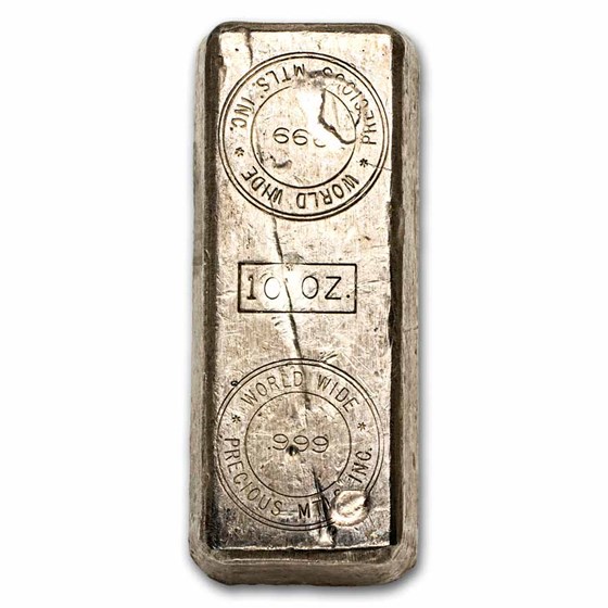 10 oz Silver Bar - Vintage World Wide Precious Metals Inc.
