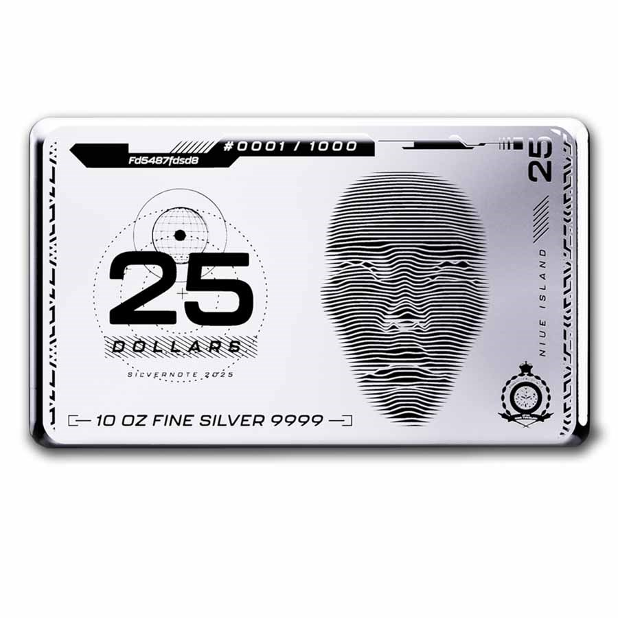 10 oz Silver Coin Bar - 2025 Niue Silver Note (Pressburg)