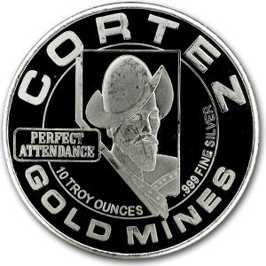 Buy 10 oz Silver Round - Cortez Gold Mines (Perfect Attendance) | APMEX