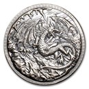 10 oz Silver Ultra High Relief Round - Dragon vs Vikings
