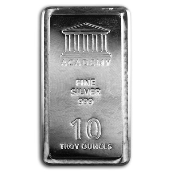 10 oz Stackable Silver Bar - Academy (New Design, No Motto) 10 oz Stackable Silver Bar - Academy (New Design, No Motto)