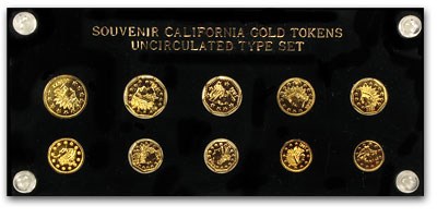 10 Piece California Gold Token Type Set (Replicas) 10 Piece California Gold Token Type Set (Replicas)