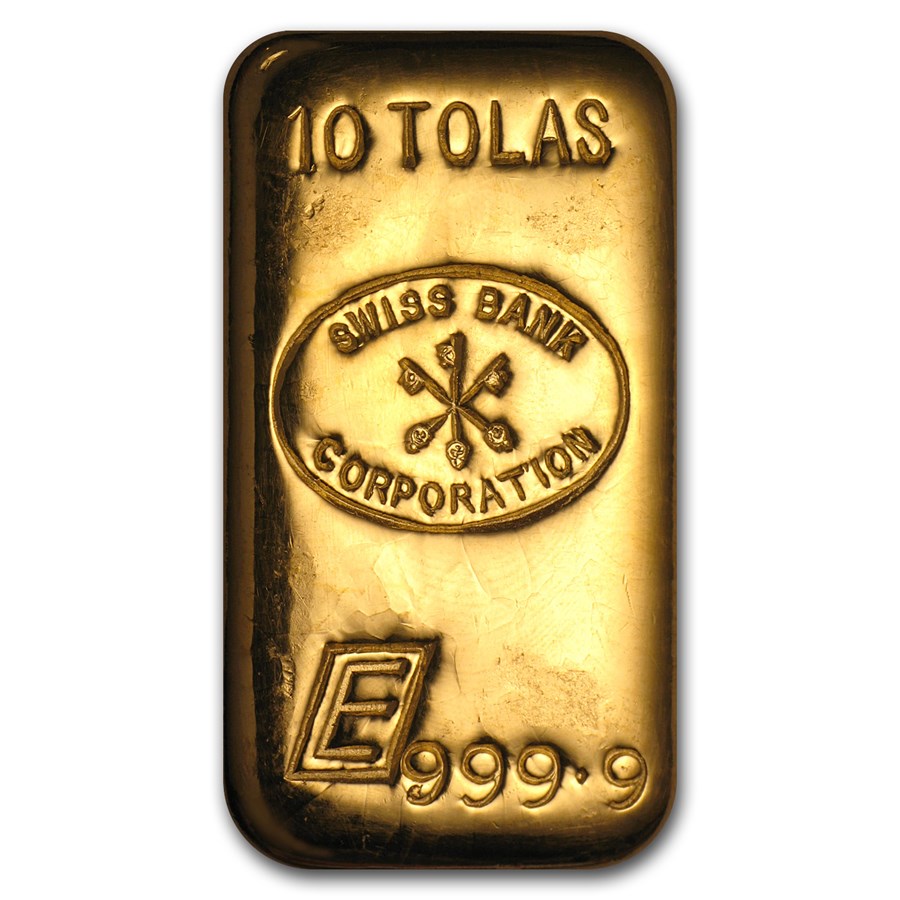 10 Tolas Gold Bar - Engelhard-Swiss Bank Corporation (3.75 oz)