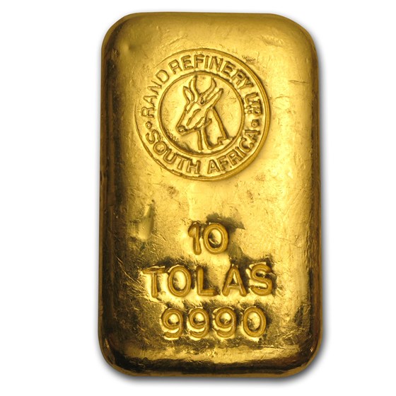 10 Tolas Gold Bar - Rand Refinery (3.75 oz)