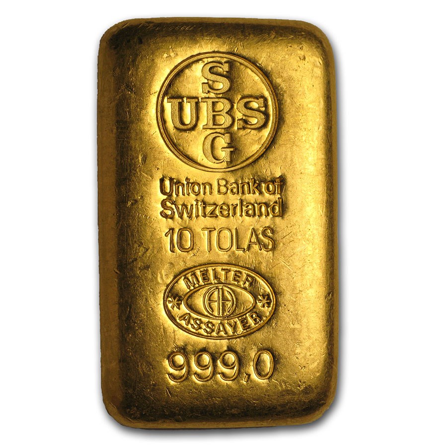 10 Tolas Gold Bar - UBS (3.75 oz)