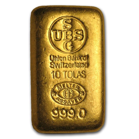 10 Tolas Gold Bar - UBS (3.75 oz) 10 Tolas Gold Bar - UBS (3.75 oz)