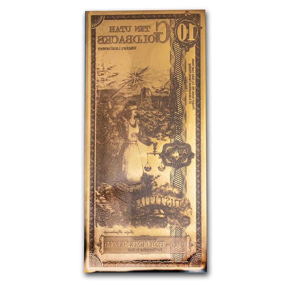 2025 - 25 OKLAHOMA Goldback Aurum Gold Foil Note 1/40 Oz 24 Kt
